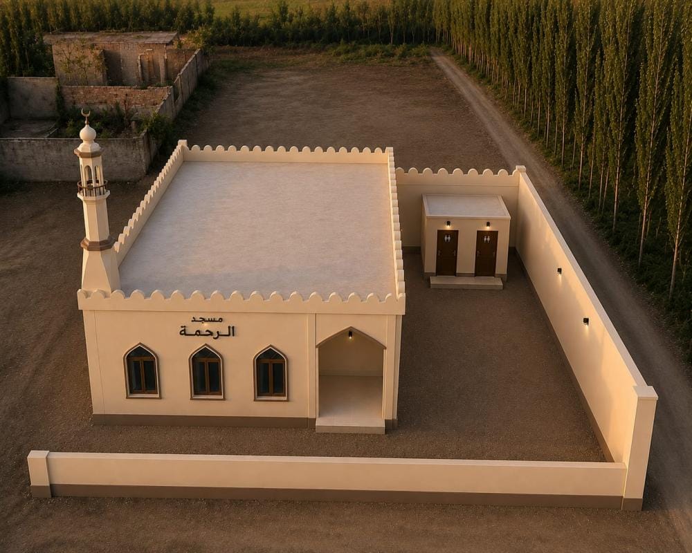 بناء مسجد في باكستان 150 متر مع مرفقات خاصة به